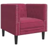 Bordó bársony Chesterfield kanapéfotel