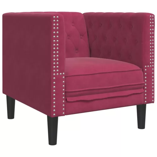 Bordó bársony Chesterfield kanapéfotel
