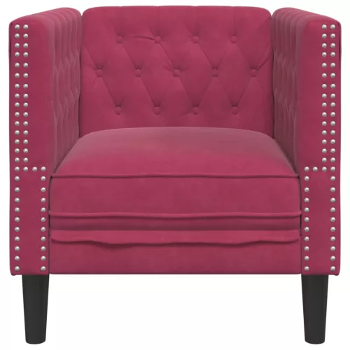 Bordó bársony Chesterfield kanapéfotel