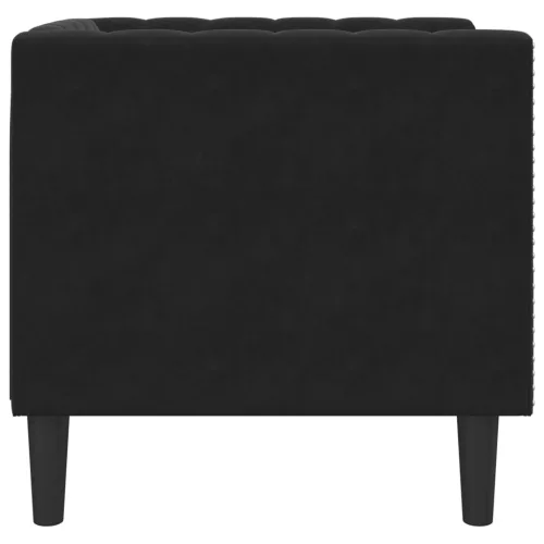 Fekete bársony Chesterfield kanapéfotel