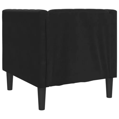 Fekete bársony Chesterfield kanapéfotel