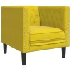 Sárga bársony Chesterfield kanapéfotel