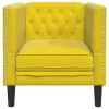 Sárga bársony Chesterfield kanapéfotel