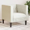Krémszínű bársony Chesterfield kanapéfotel