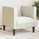 Krémszínű bársony Chesterfield kanapéfotel