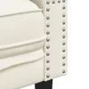 Krémszínű bársony Chesterfield kanapéfotel
