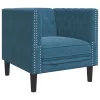 Kék bársony Chesterfield kanapéfotel