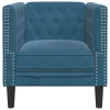 Kék bársony Chesterfield kanapéfotel