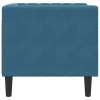 Kék bársony Chesterfield kanapéfotel