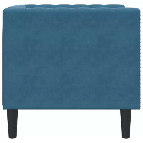 Kék bársony Chesterfield kanapéfotel