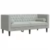 2 személyes világoszöld bársony Chesterfield kanapé párnákkal