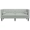 2 személyes világoszöld bársony Chesterfield kanapé párnákkal