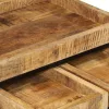 3 db tömör mangófa és vas egymásba helyezhető dohányzóasztal