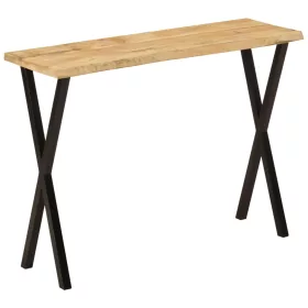   Tömör mangófa konzolasztal természetes éllel 105 x 33 x 76 cm