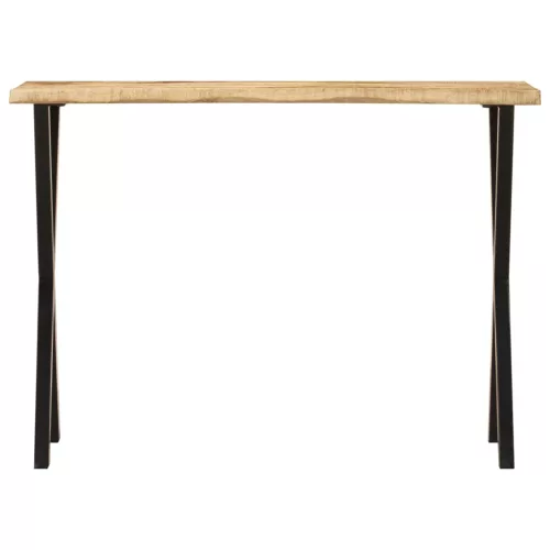 Tömör mangófa konzolasztal természetes éllel 105 x 33 x 76 cm