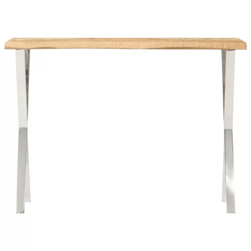 Tömör mangófa konzolasztal természetes éllel 105 x 33 x 76 cm