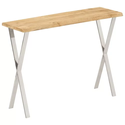 Tömör mangófa konzolasztal természetes éllel 105 x 33 x 76 cm