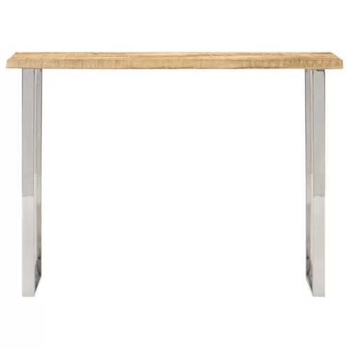 Tömör mangófa konzolasztal természetes éllel 105 x 33 x 76 cm