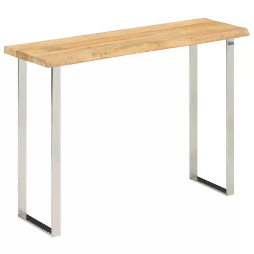 Tömör mangófa konzolasztal természetes éllel 105 x 33 x 76 cm
