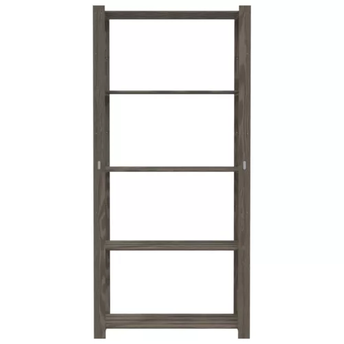 5 szintes szürke tömör fenyőfa tárolóállvány 80 x 38 x 170 cm