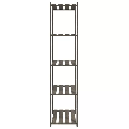 5 szintes szürke tömör fenyőfa tárolóállvány 80 x 38 x 170 cm