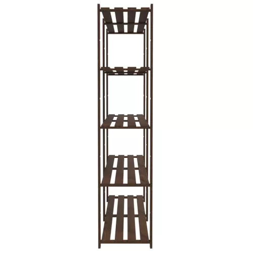 5 szintes barna tömör fenyőfa tárolóállvány 170 x 38 x 170 cm