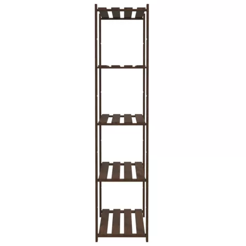 5 szintes barna tömör fenyőfa tárolóállvány 80 x 38 x 170 cm