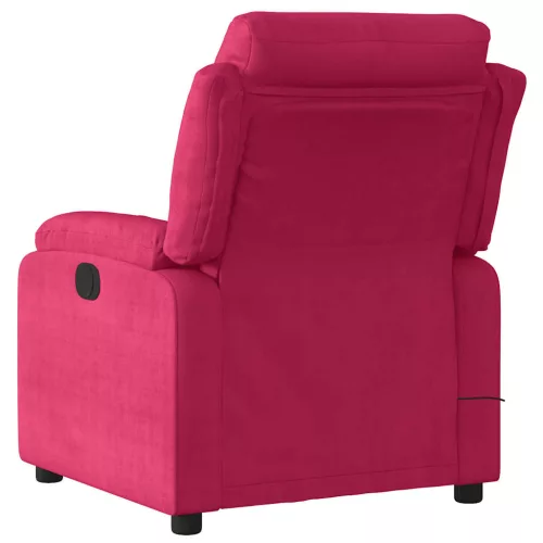 Bordó bársony dönthető masszázsfotel