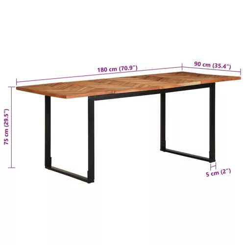 Tömör akácfa étkezőasztal 180 x 90 x 75 cm