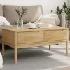 FLORO viaszbarna tömör fenyőfa dohányzóasztal 99 x 55,5 x 45 cm