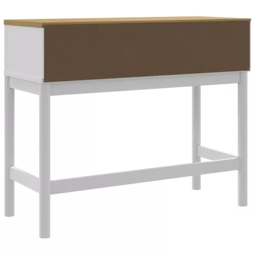 FLORO fehér tömör fenyőfa tálalóasztal 89,5 x 36,5 x 73 cm
