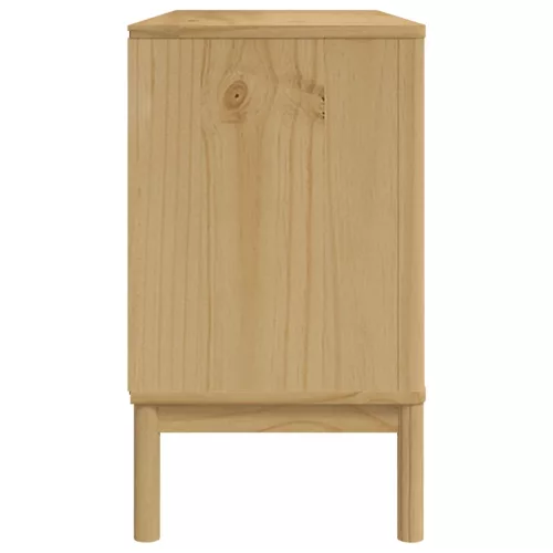 FLORO viaszbarna tömör fenyőfa tálalószekrény 114 x 43 x 74 cm