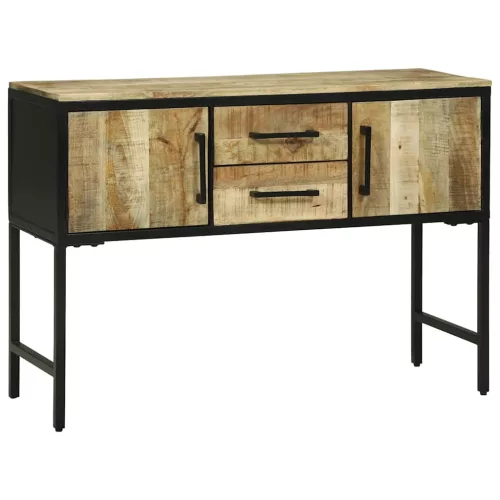 Konzolasztal fiókkal Barna 100 x 35 x 70 cm tömör mangófa