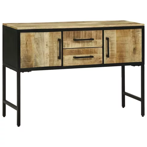 Konzolasztal fiókkal Barna 100 x 35 x 70 cm tömör mangófa