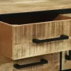 Konzolasztal fiókkal Barna 100 x 35 x 70 cm tömör mangófa