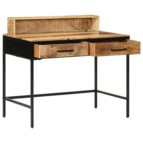 Konzolasztal fiókkal Barna 100 x 55 x 75 cm Tömör mangófa