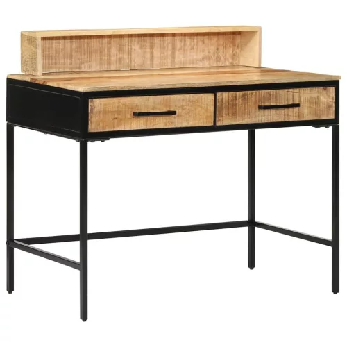 Konzolasztal fiókkal Barna 100 x 55 x 75 cm Tömör mangófa
