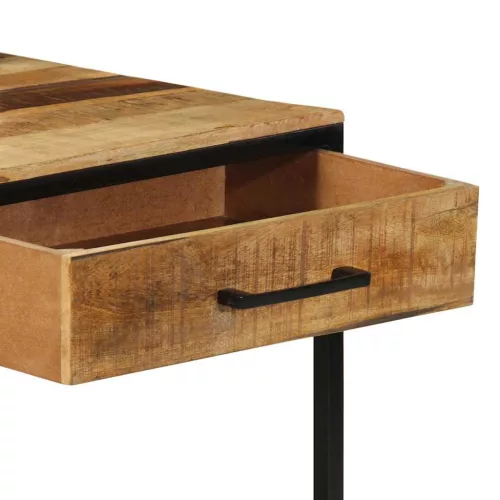 Konzolasztal fiókkal Barna 100 x 55 x 75 cm Tömör mangófa