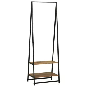 Ruhafogó polcokkal Fekete 60 x 45 x 180 cm Tömör akácfa