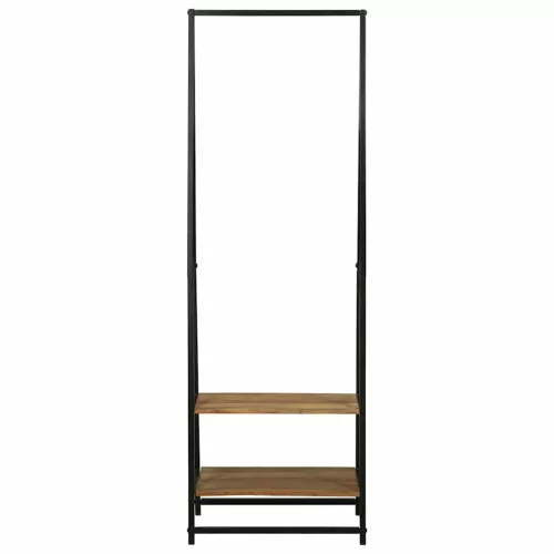 Ruhafogó polcokkal Fekete 60 x 45 x 180 cm Tömör akácfa