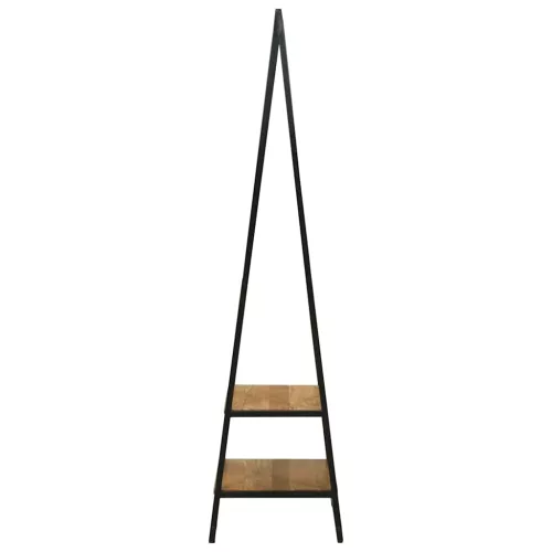 Ruhafogó polcokkal Fekete 60 x 45 x 180 cm Tömör akácfa