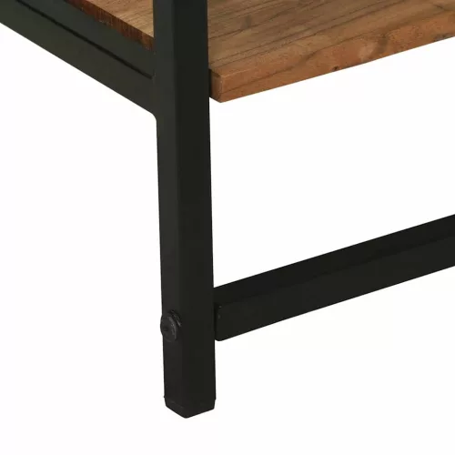Ruhafogó polcokkal Fekete 60 x 45 x 180 cm Tömör akácfa