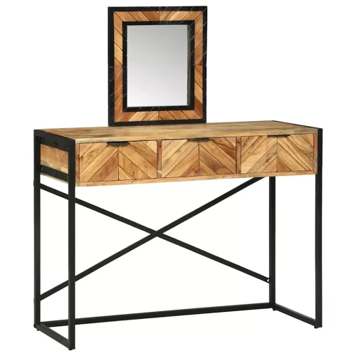 Öltözködőasztal fiókkal Barna 100 x 40 x 120 cm Tömör akácfa