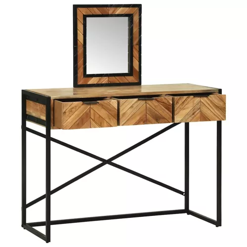Öltözködőasztal fiókkal Barna 100 x 40 x 120 cm Tömör akácfa
