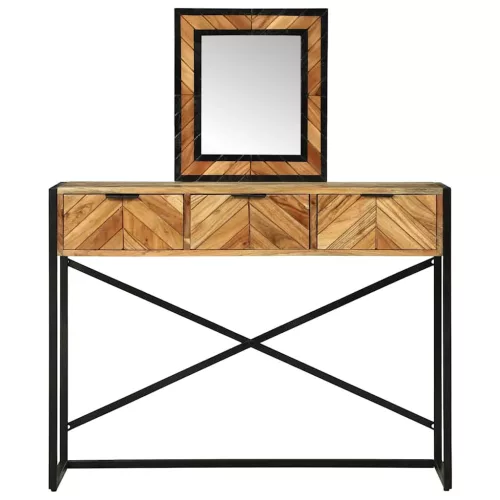 Öltözködőasztal fiókkal Barna 100 x 40 x 120 cm Tömör akácfa