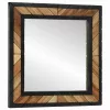 Tükör tükörrel Fekete és Barna 50 x 2 x 50 cm Tömör Fa Akácia