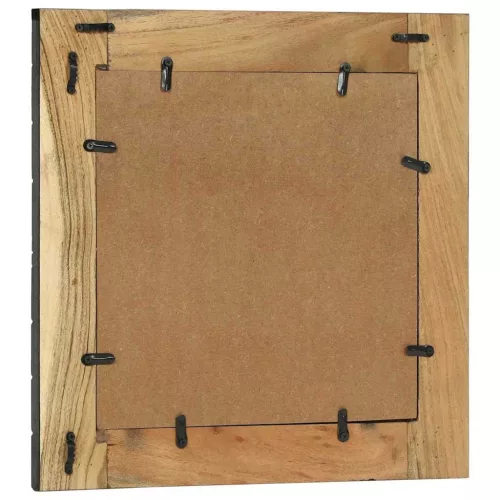 Tükör tükörrel Fekete és Barna 50 x 2 x 50 cm Tömör Fa Akácia