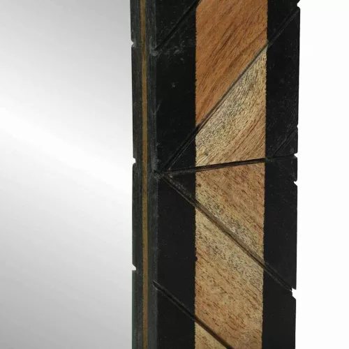 Tükör tükörrel Fekete és Barna 50 x 2 x 50 cm Tömör Fa Akácia