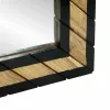Tükör tükörrel Fekete és Barna 50 x 2 x 50 cm Tömör Fa Akácia