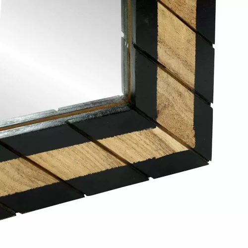 Tükör tükörrel Fekete és Barna 50 x 2 x 50 cm Tömör Fa Akácia
